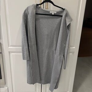 Gray Open Front Cardigan